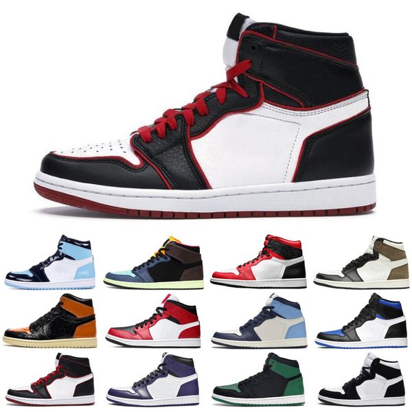 

2020 1 1s jumpman мужские женские обувь темные mocha snake unc обсидиан мужские тренеры спортивные кроссовки