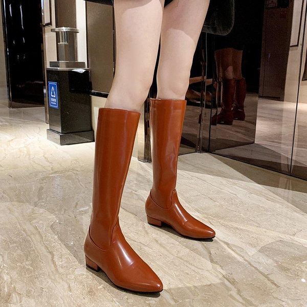 

women's mid calf boots fashion womens shoes 2020 platform zipper flat heel boots-women thigh high heels high sexy, Black