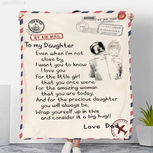 

coral fleece to my daughter letter printed quilts dad mom husband blankets encourage and love blanket dhb2831