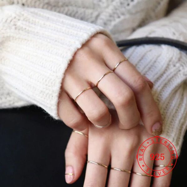 

new arrival design woman trendy 1 mm promotion s925 sterling silver rings thin little knuckle midi finger ring