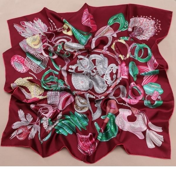 

fashion prints 100% twill silk scarf hijab foulard 14mm large square silk scarfs shawl wraps 35" x 35" y201024, Blue;gray