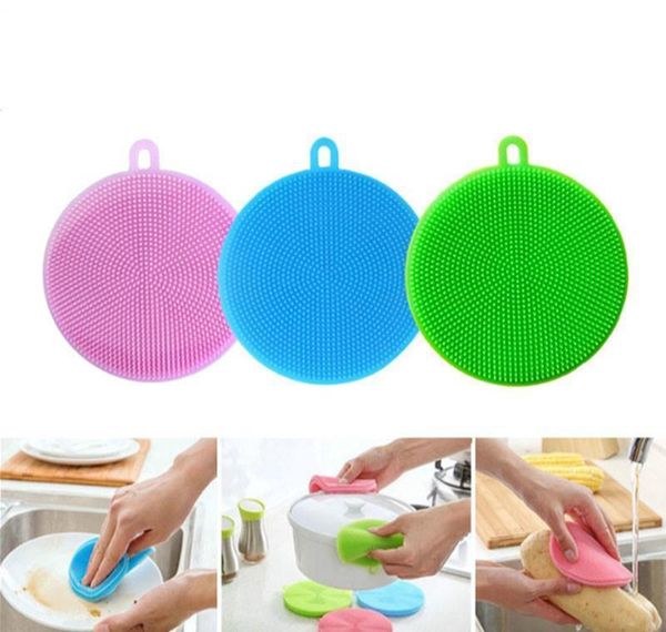 

kitchen sile washing scrubbers multifunctional sile sponge dishwashing brush fruit cleaning brushes anti-wmtgpp bdedome