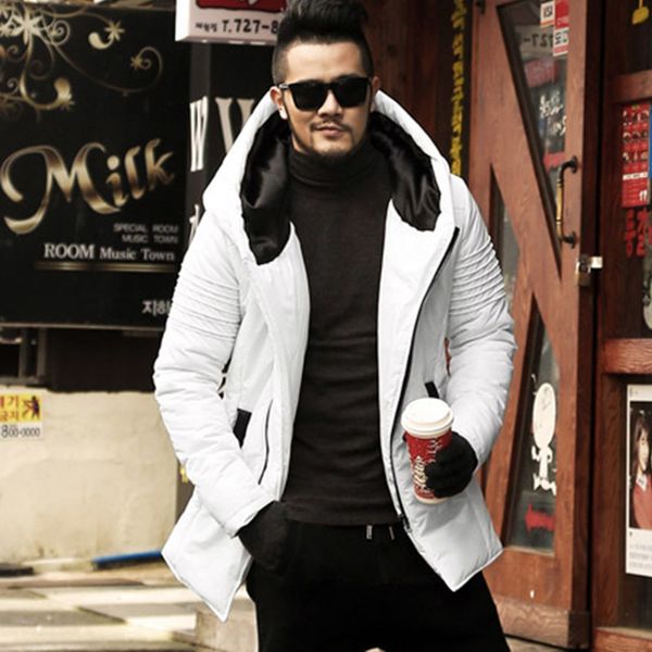 

new men's thickening winter jackets mens cotton coat men warm parkas male thick hooded outwear f2126, Black