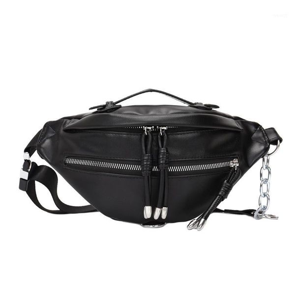 

waist bags designer women's belt bag pu leather metal buckle sum per band fanny pack bananka fashion show satchel belly bag1