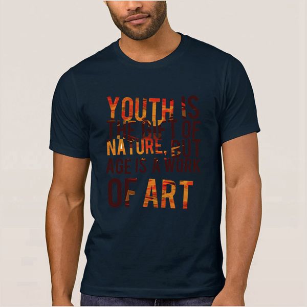 

молодежь это дар природы возраст является произведением искусства tshirt письмо fit t рубашка мужская gents высокий tee tops спорта с капюшо