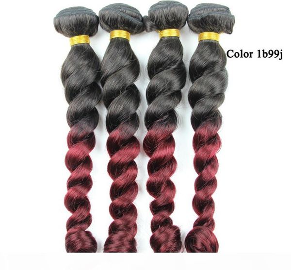 

vmae peruvian ombre hair extensions two tone human hair weaves 3 bundles peruvian loose wave ombre virgin weave ombre human hair, Black