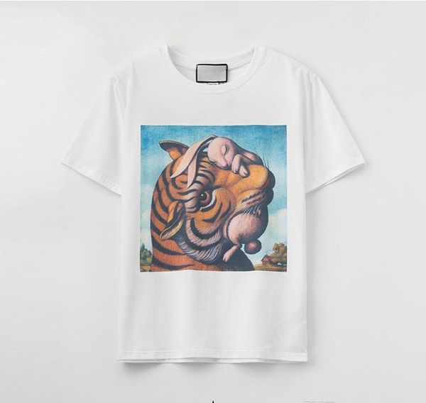 

designer summer men luxury tiger hop skateboard women t-shirt couples short clothing punk letter hip sleeve print tee casual tee wmtha, White;black