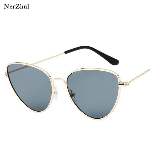 

sunglasses nerzhul fashion women 2021 trending styles cute cat eye shades glasses for retro ladies mirror sun, White;black