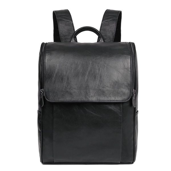 

backpack solid genuine leather cow skin men large capacity outdoor bag