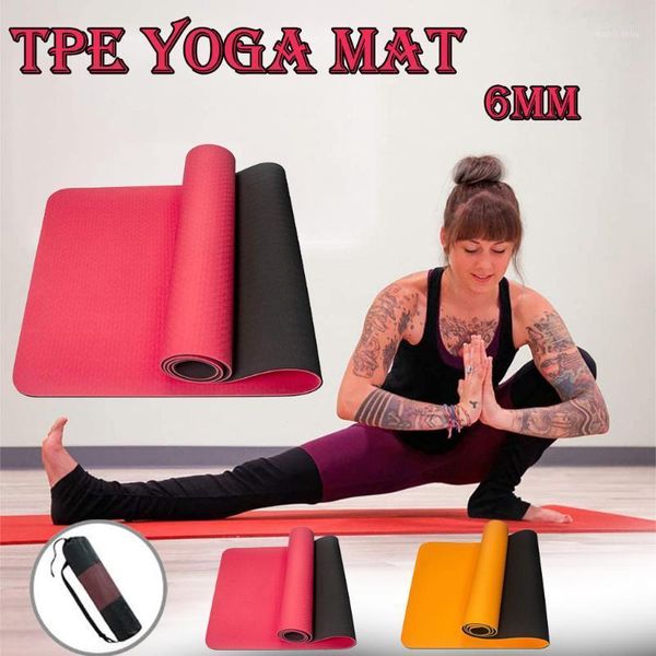 

yoga mats non-slip tpe exercise pads for fitness gym train sports tasteless pilates carpet with mesh bag gymnastics mats1