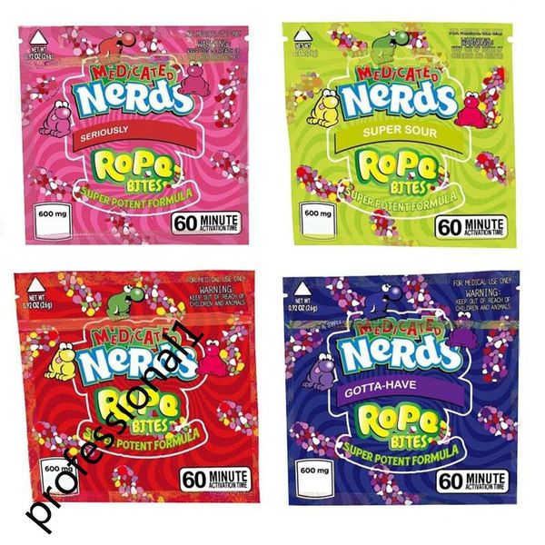 

2021 medicated nerds rope bites bag empty square gummy mylar bag packaging pouch for dry herb tobacco flower storage retail resale