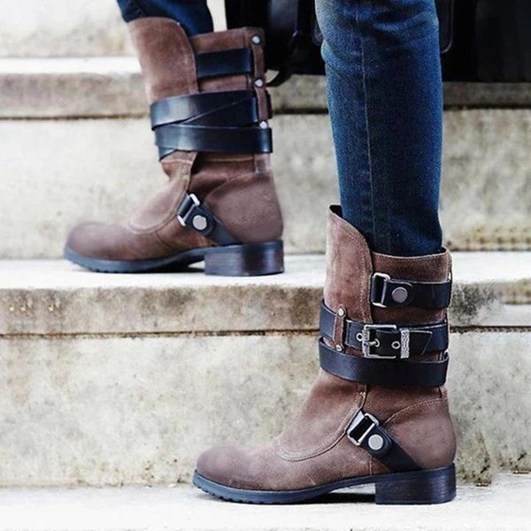 

boots women mid-calf booties shoes woman vintage flock suede autumn warm matin shoe chaussures femme zapatos mujer sapato nh360, Black