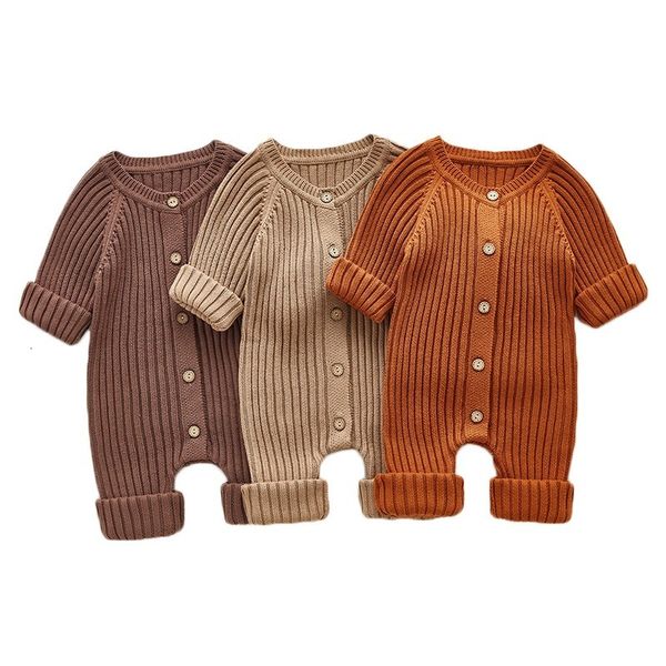 

2021 new knitted spring newborn clothes infant jumpsuit outerwear sweater toddler baby boys girls romper onesie qxy7, Blue