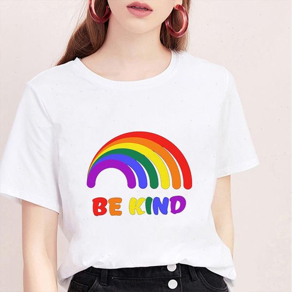 

summer harajuku casual women white clothing vogue summer be kind be happy be a good human print vintage streetwear t shirt
