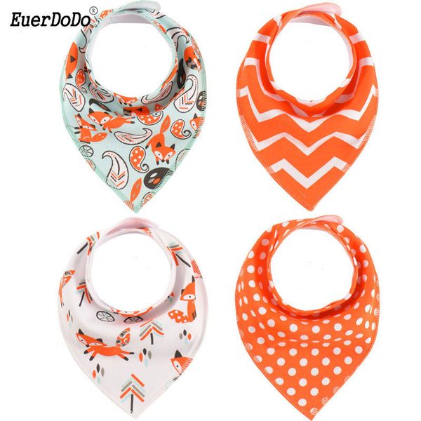 

100% cotton baby bibs 4 pieces/lot bib burp cloth for kids scarf children burp cloth custom babies feeding y200710