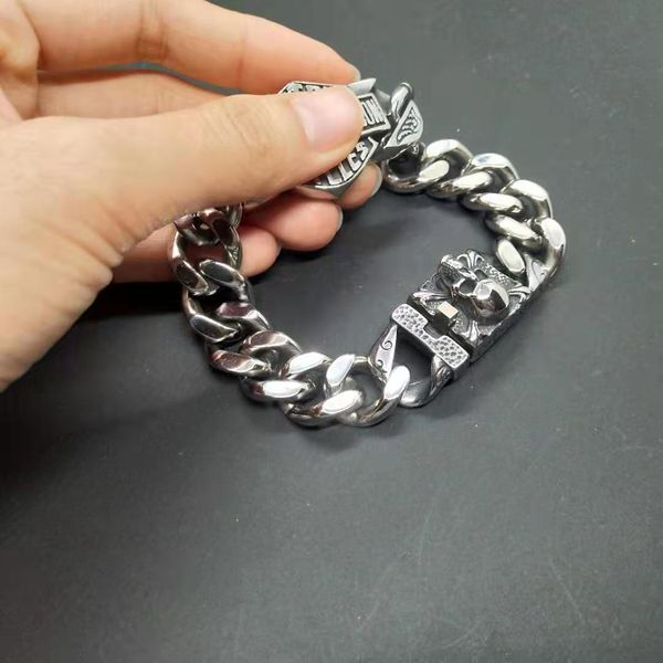 

big heavy punk cool motorcycle locomotive harley accessories stainless steel strap bracelet hip hop accessories, Golden;silver