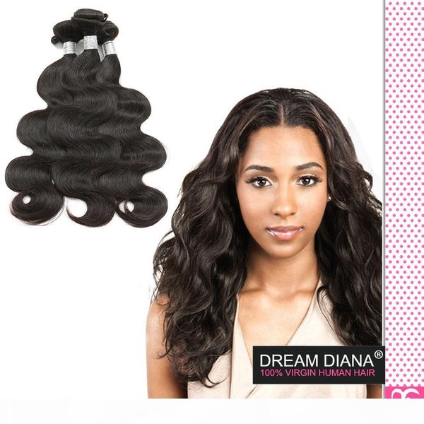 

королева красоты weave brazillian virgin hair body wave 3 связки ms лула tissage bresilienne дешевые волос пучки бразильские волосы, Black