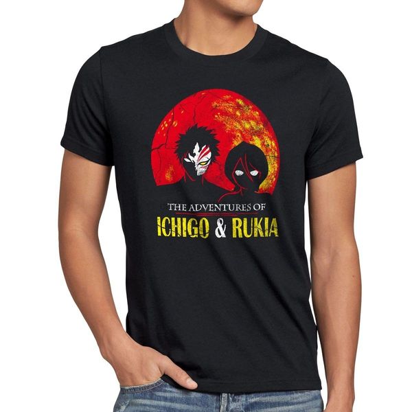 

ichigo rukia vintage herren t shirt bleach anime manga damon bankai shinigami printed t shirt short sleeve sport hooded sweatshirt hoodie