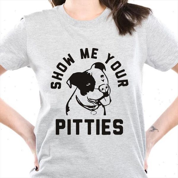 

show your pitties letter dog head print t shirt women short sleeve o neck loose tshirt summer women tee shirt, White