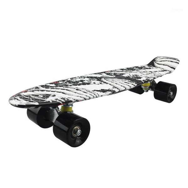 

22 inch skateboard small fish board mini cruiser penny board retro printing skateboard long skate beginners1