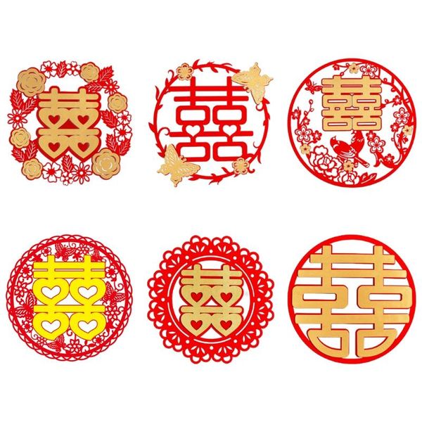 

chinese wedding non-woven fabric hi word window sticker family decoration wall decor