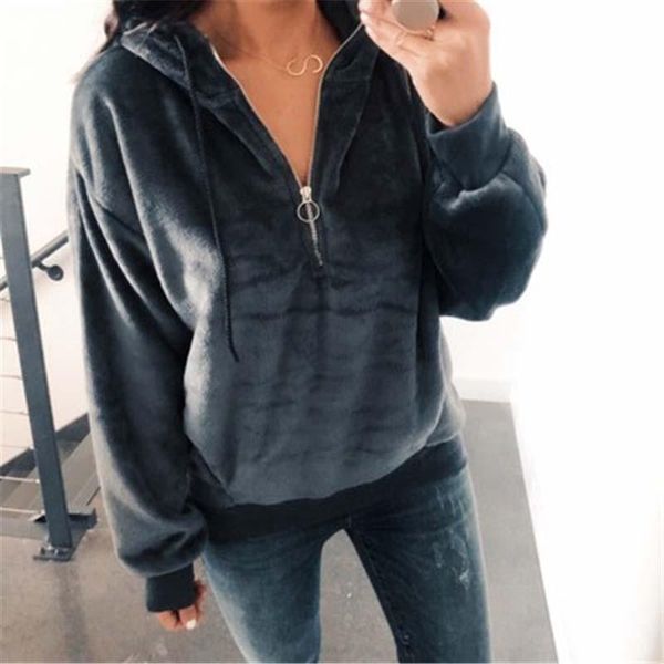 

2019 autumn winter hoodie sweatshirt women plush hoodies fleece sweatshirt warm hoody ladies hooded sweatshirt female pink, Black