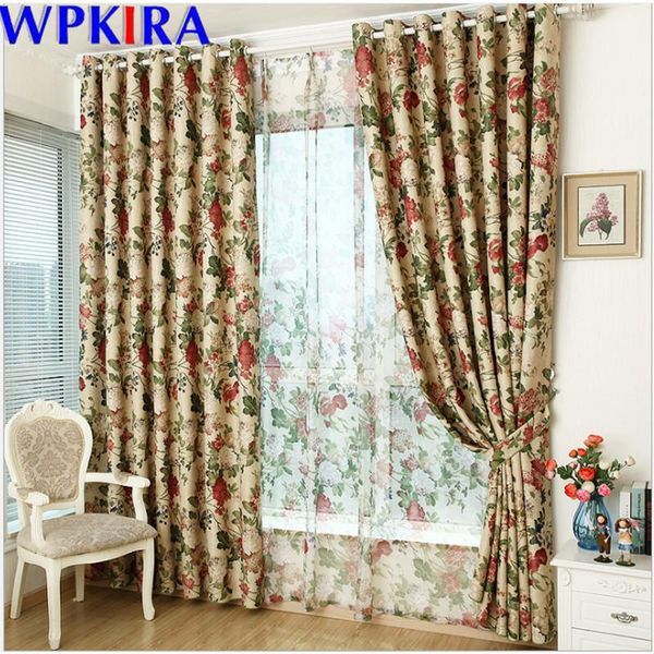 

fashion pastoral window curtain for living room volie sheer curtain printed flower bedroom balcony kitchen drape panelw-ad410#30