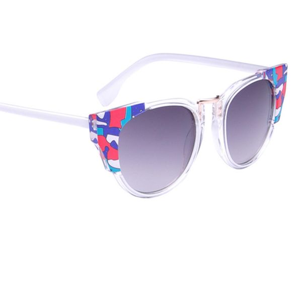 

women round flower sunglasses female fashion gradient lenses glasses uv400, White;black