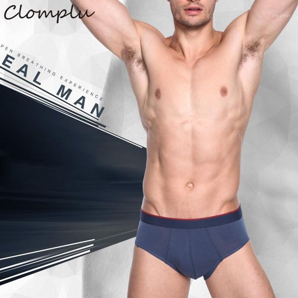 

clomplu 6pcs underwear solid cotton spandex briefs plus size elastic underpants for men breathable panties1, Black;white