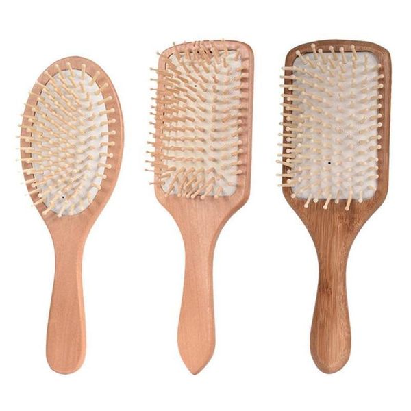 

professional wood comb healthy paddle cushion anti hair loss massage brush hairbrush comb scalp hair care bam sqcftb, Silver