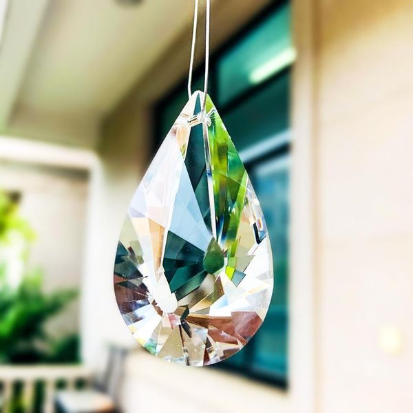 

50mm ox horn crystal pendant lamp part suncatcher crystal prisms clear tear drop accessories for chandeliers diy wedding decor h bbyddt