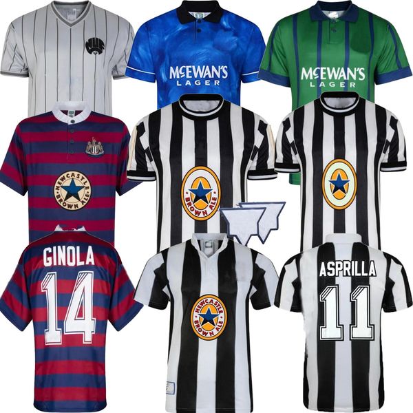 

newcastle retro soccer jersey 1984 1986 1988 1994 1995 96 97 98 99 2005 2006 magpies batty asprilla barnes shearer bellamy owen united footb, Black;yellow