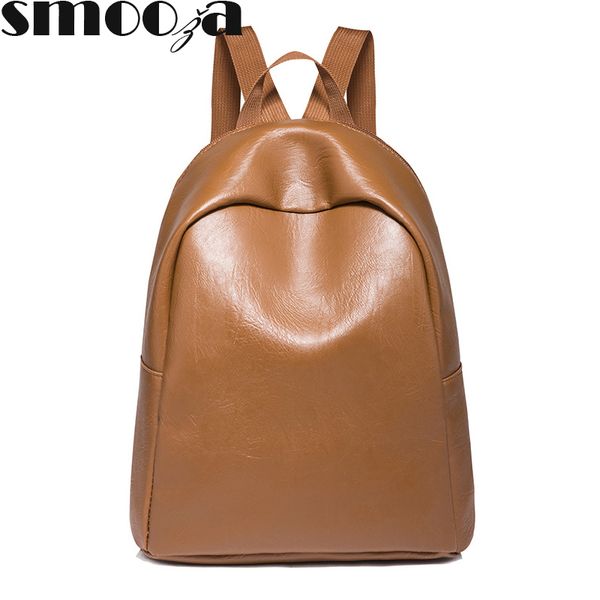 

hbp smooza 2020 new fashion women backpack pu bag for travel and study female large capacity solid color simple bag
