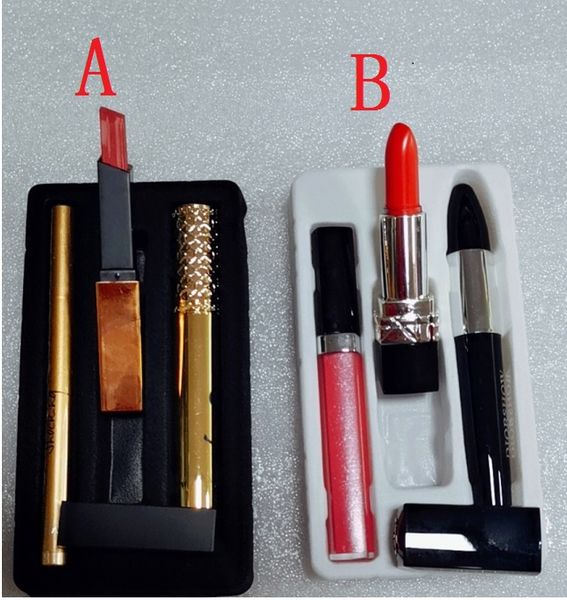 

new brand makeup set 3pcs/set mascara lipstick eyeliner 3 in 1 set 2 styles set a/b cosmetics dhl shipping