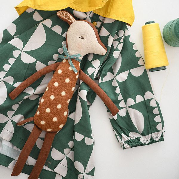 Enkelibb Maileg Design Baby Kids Deer Dolls Little Kid Cite Skothing Doll Photography Props LJ201105