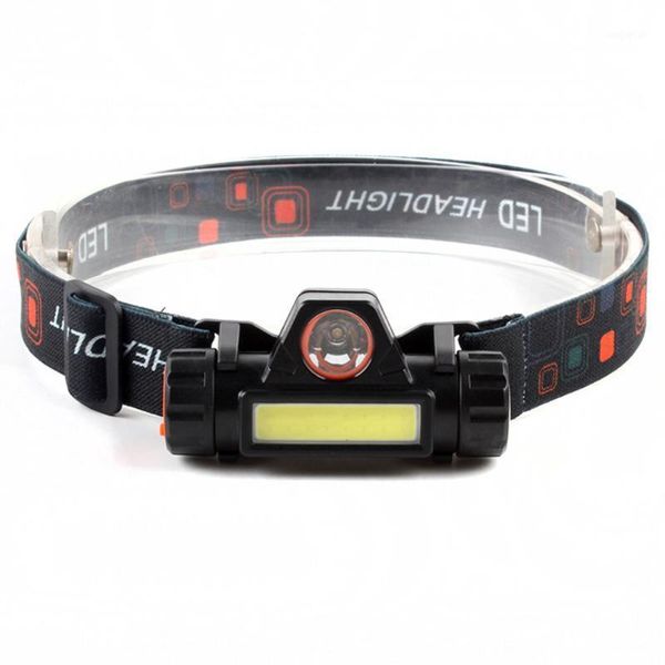 

cob headlamp usb rechargeable xpe led head lamp 2 light source with 18650 battery ramping operation headlight for night fishing1