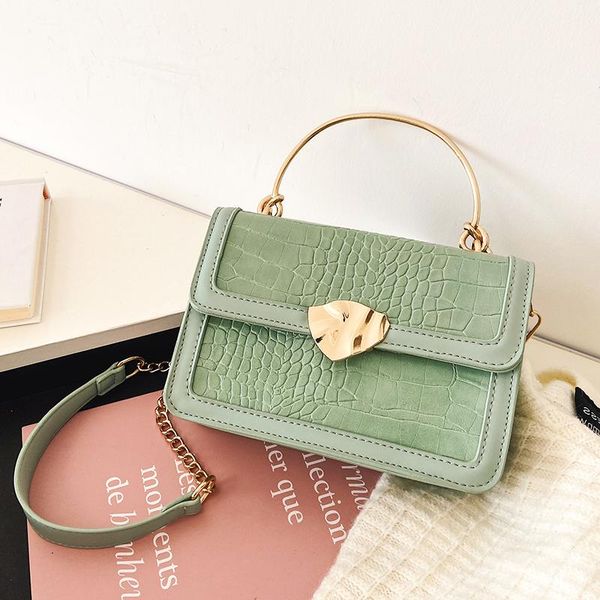 

cross body yanigelan bag for women crocodile pattern handbag fashion quality pu leather small square chain lock shoulder messenger pack