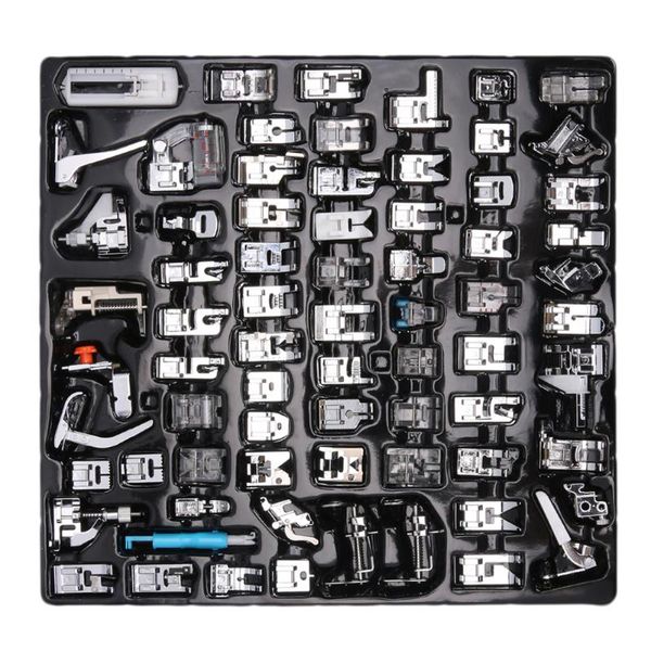 

11/32/72pcs domestic sewing machine foot presser braiding blind stitch darning presser feet kit set stitch accessories, Black