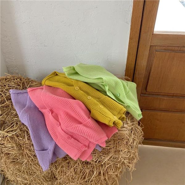 

2020 new arrival baby girls knitted sweater fashion autumn kids girls cardigan 2-7 years, Blue