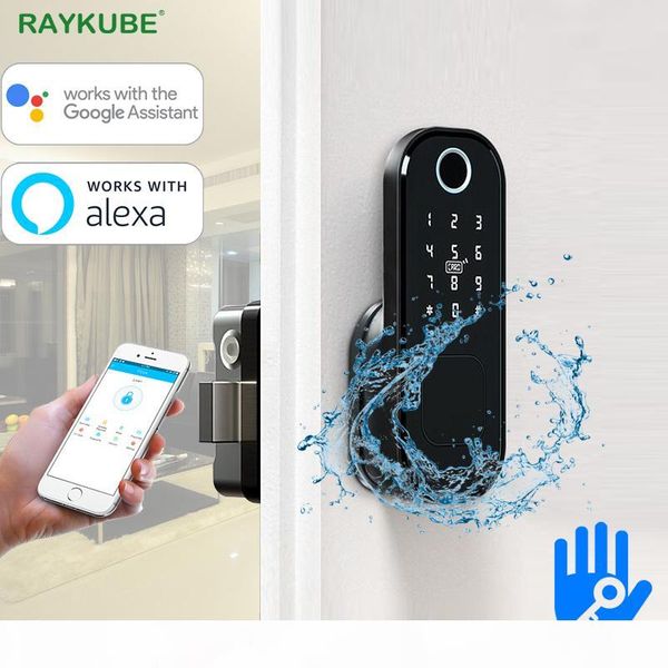 

fingerprint smart door lock bluetooth wireless access control lock 13.56mhz digital code alexa google assistant security home 201013