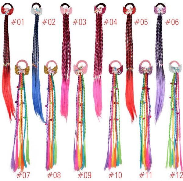 

kids girls colorful wig hairpin hair clips barrette headress hair pins party cartoon hair ring cute fashion accessory sale e123106, Slivery;white