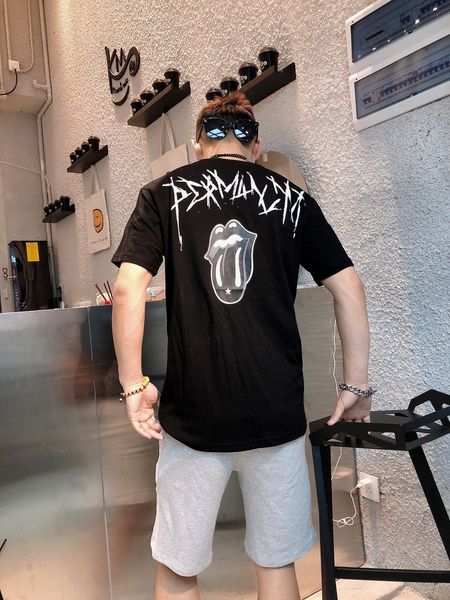 

new product crow vogue tide summer round collar short sleeve t-shirt, White;black