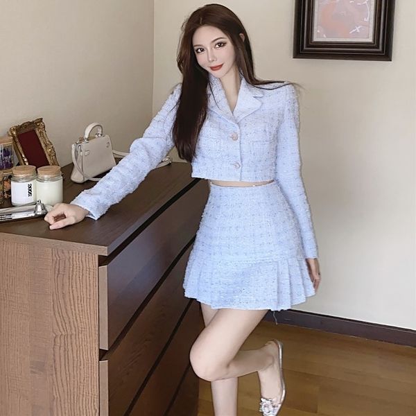 

new ladies' style short coat + high waist skirt two piece fashion suit for women in autumn and winter 2020
