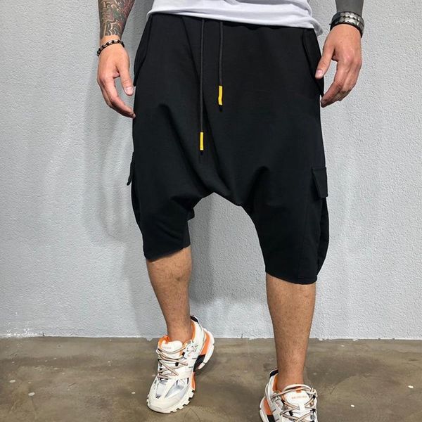 

men's casual shorts hip hop street fashion men casual cargo cotton shorts for young men jogger black pants hip1, White;black