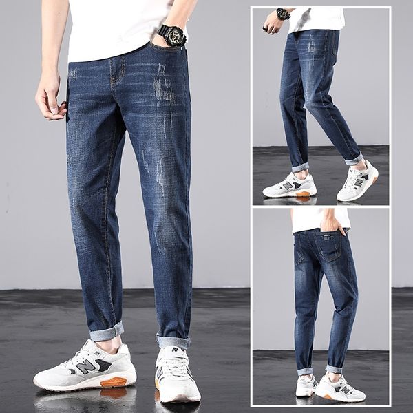 

2fp2u slim casual pants jeansjeans and jeansjeans men's korean autumn elastic leggings brand fashion men's youth casual pants 6mbz, Blue