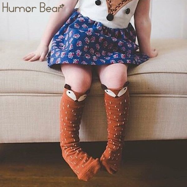 

humor bear cotton baby leg warmers 1 pair baby girl&boy knee high fox socks kids cute cartoon socks y201009, Pink;yellow