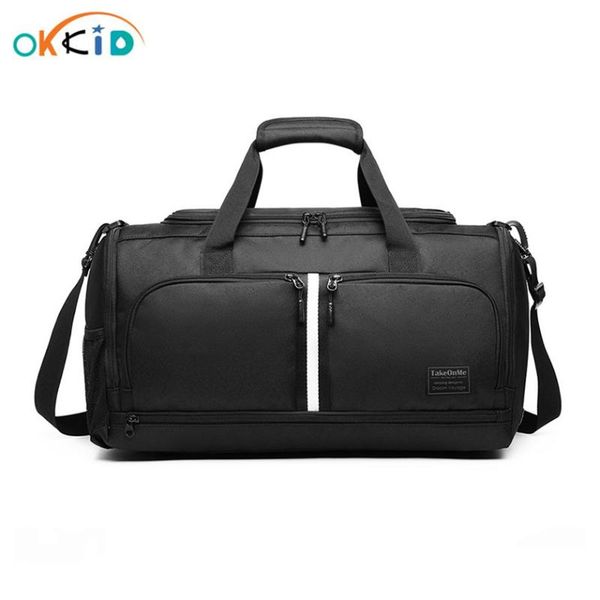 

okkid men duffel bag overnight large capacity travel bag organizer hand luggage sports leisure big travel handbags for women