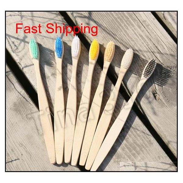 

new travel toothbrushes wood toothbrushs soft nylon toothbrush bamboo handle rainbow bambo qyllos sports2010