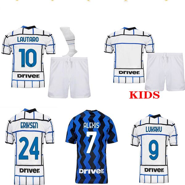 

20 21 eriksen lukaku lautaro alexis perisic skriniar football shirt 2020 2021 men + kids socks soccer jersey uniforms ki, Black;yellow