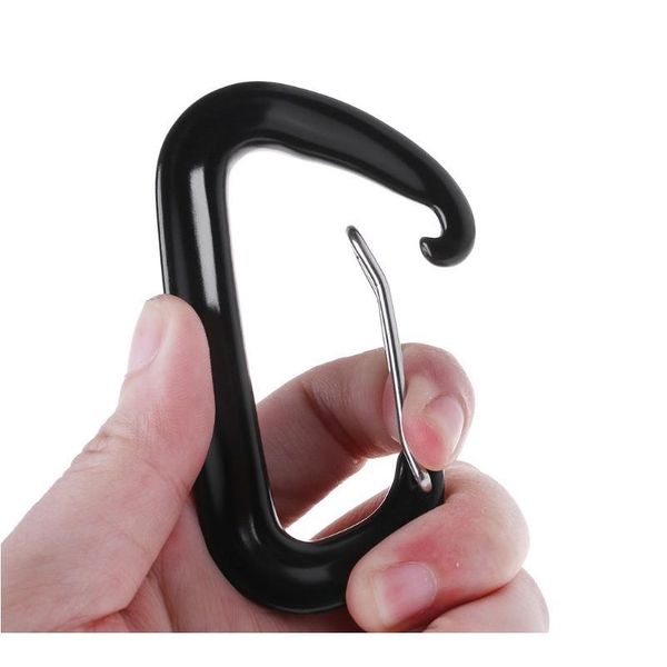 

aviation aluminum d shape carabiner 12kn hammock safety clasp climbing buckle aviation qylaol